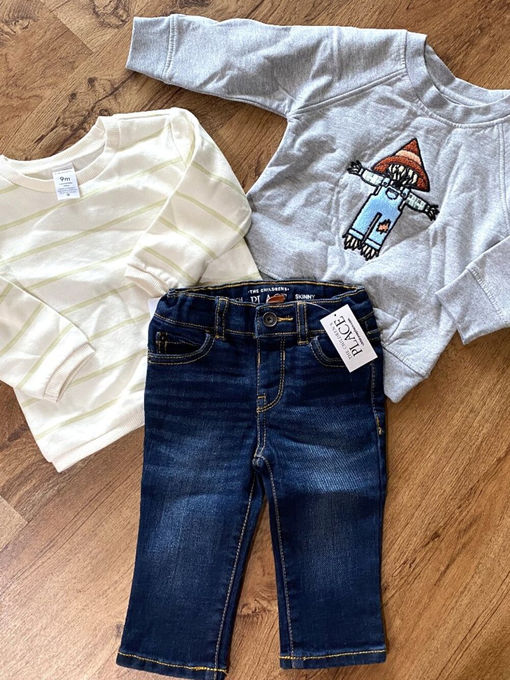 Lot of New -Childrens Place Jeans/Monica+Andy Scarecrow Sweatshirt/Carters :6-9M